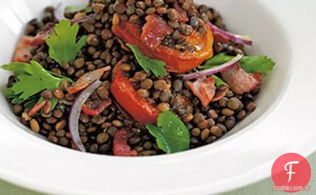 Salada De Lentilha E Tomate Assado Puy
