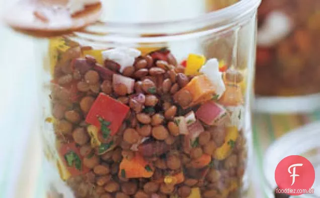 Salada De Lentilha Com Cenoura, Tomate Amarelo E Pimentão