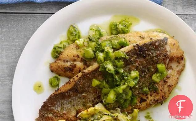 Branzino Com Molho De Ervas