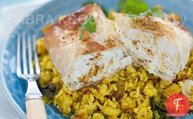 Alabote com especiarias indianas em Phyllo