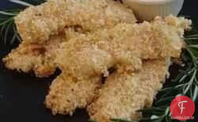 Tiras de frango de gergelim com molho doce