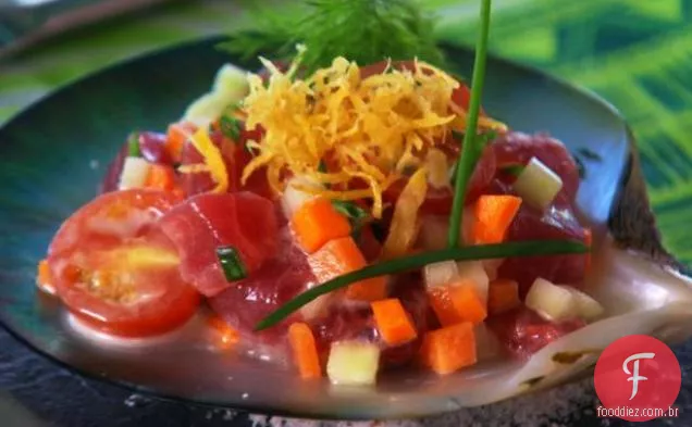 Poisson Cru com leite de coco e limão