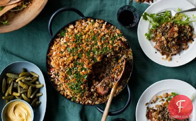 Lentilha E Alho Salsicha Cassoulet