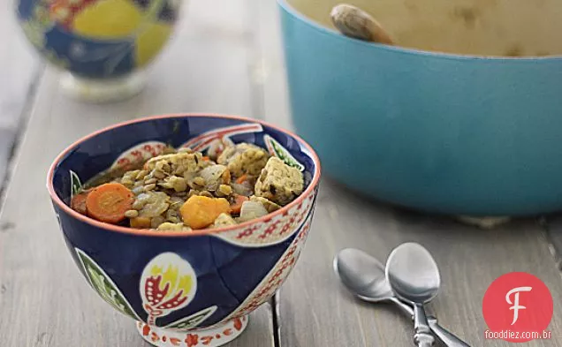 Ensopado Irlandês Vegetariano Com Batata-Doce E Tempeh