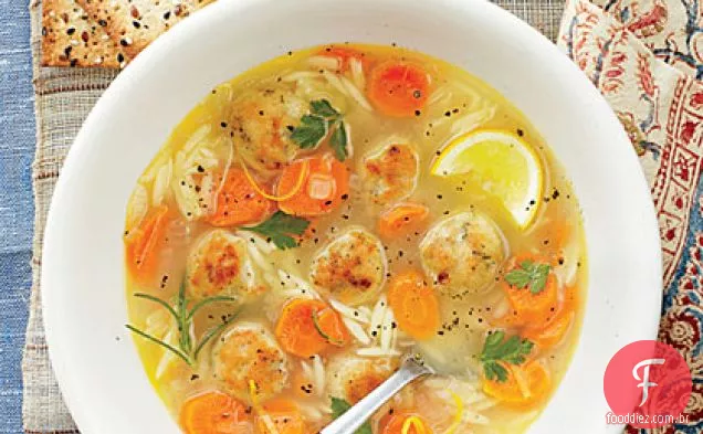 Sopa de limão, Orzo e Almôndega