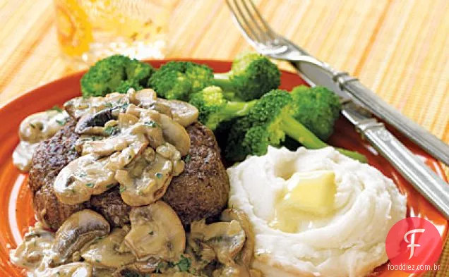 Lombo moído com molho de Creme de cogumelos