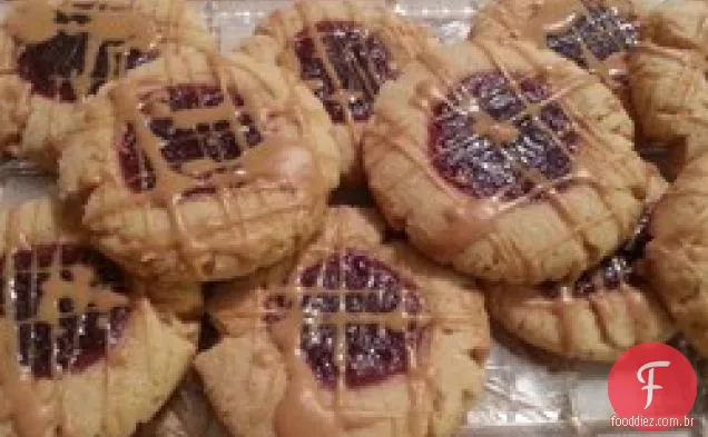 Manteiga de amendoim e geléia Thumbprint biscoitos amanteigados