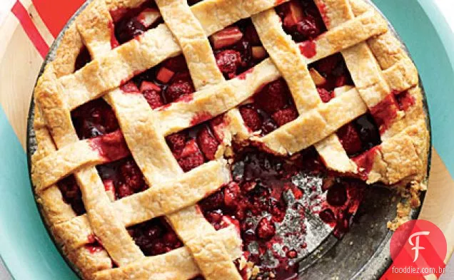 Torta De Cranberry-Framboesa Com Cobertura De Treliça