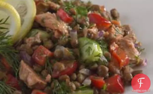 Salada De Lentilha De Limão Com Salmão