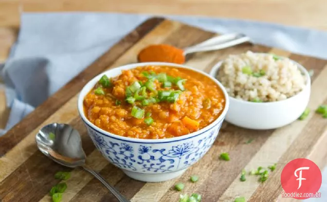 Sopa De Lentilha Vermelha De Curry De Coco