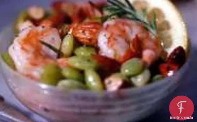 Salada De Feijão Com Camarão E Amêndoas