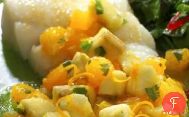Alabote assado com sabor de Banana-laranja