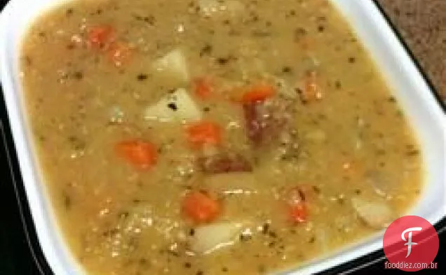 Sopa De Lentilha De Batata Com Alho (Vegan)