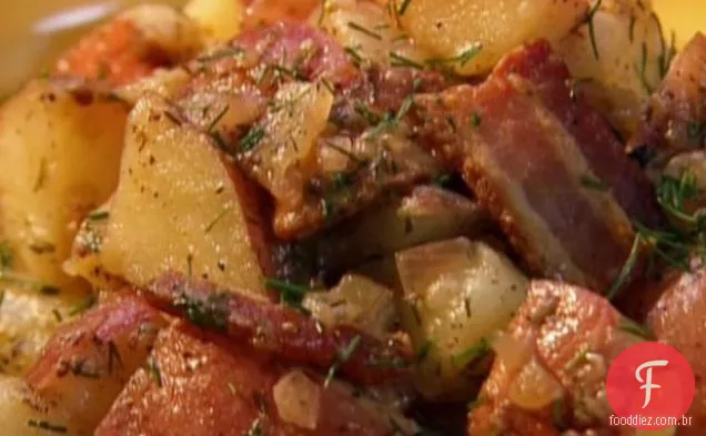 Salada De Batata Com Bacon Quente