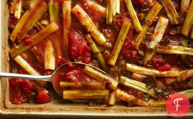 Cebolinha cozida e tomate
