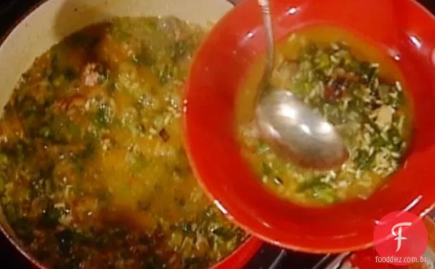 Sopa de arroz e Salsicha: Minestra di Riso e Luganica