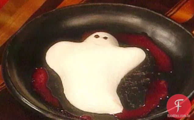 Panna fantasmagórica Cottas com molho medonho(Panna Cotta com molho de Cranberry-Laranja)