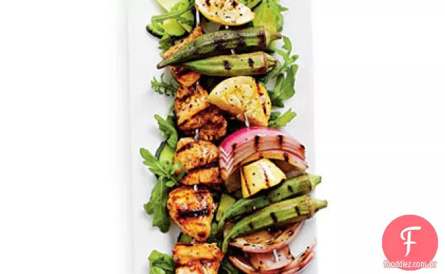 Frango Grelhado-Kabobs Vegetais