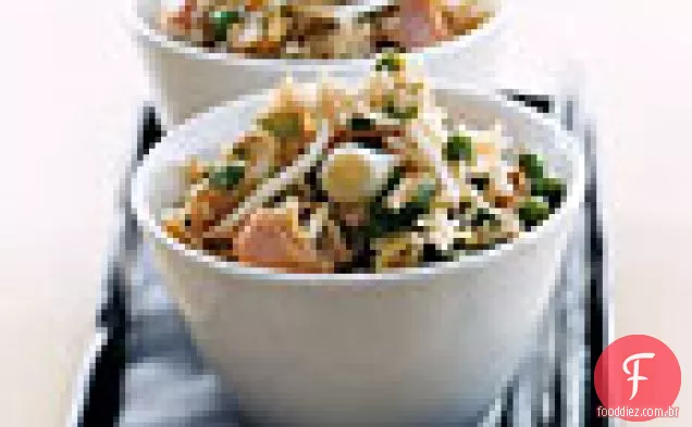 Arroz frito com Bacon canadense
