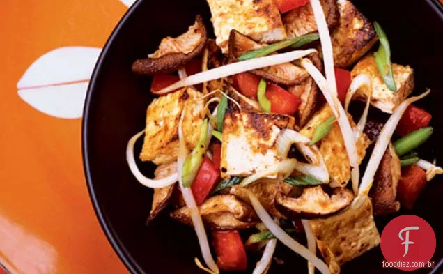 Tofu Envidraçado-Salada De Cogumelos