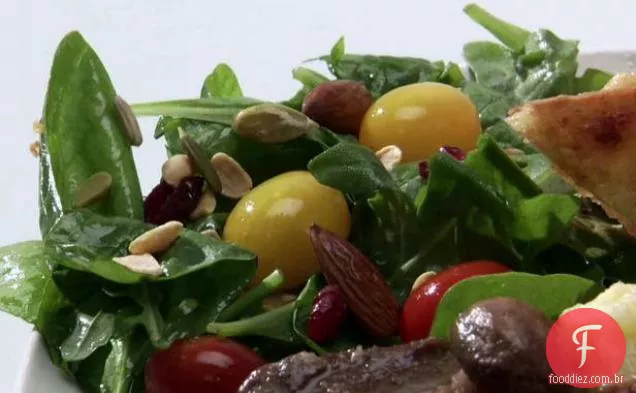 Rúcula murcha - Salada De Espinafre com molho de maçã