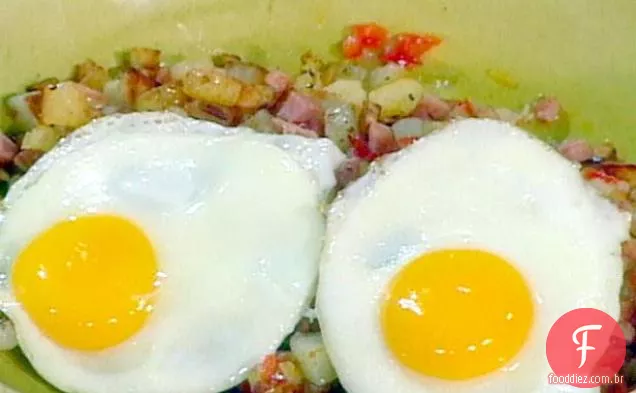 Pimenta, presunto e batata Hash Browns