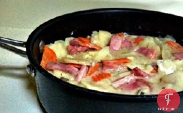 Presunto de açúcar mascavo e Frigideira De Batata