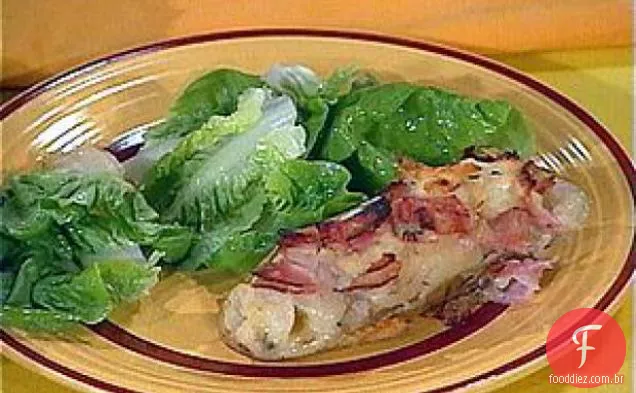 Batatas recheadas com presunto, tomilho e Gruyere