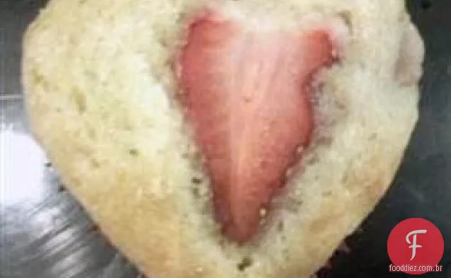 Muffins de Morango do Dia Dos Namorados