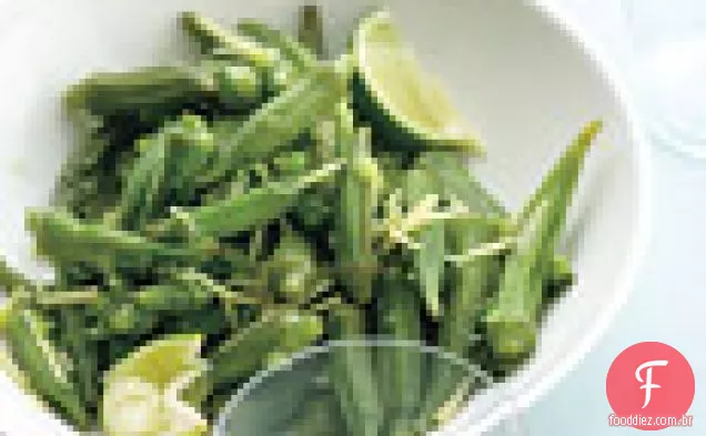 Quiabo com cebolinha, limão e gengibre