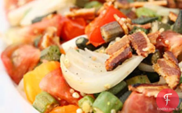 Quiabo Salteado Com Tomate E Bacon