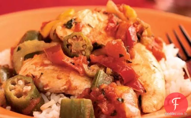 Frango crioulo e legumes