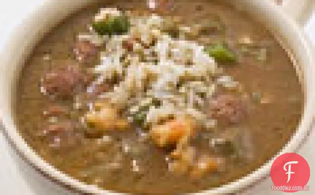 Camarão e Andouille Gumbo