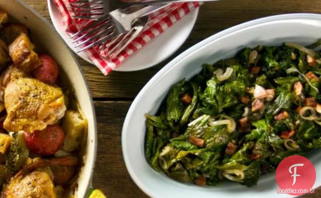 Mostarda refogada com Pancetta