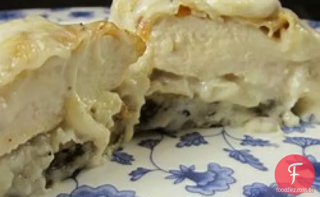 Frango e berinjela Alfredo