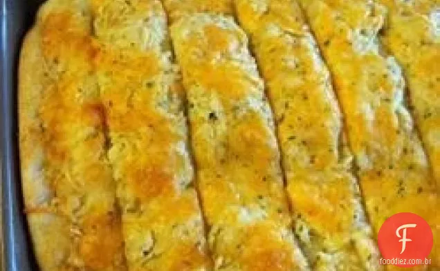 Pão Achatado De Queijo Com Alho