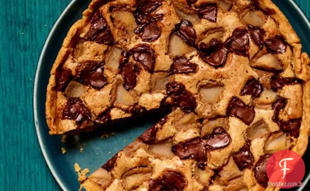 Torta De Chocolate Com Pêra E Noz