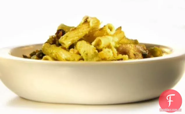 Poblano Mac e Manchego com milho e cogumelos