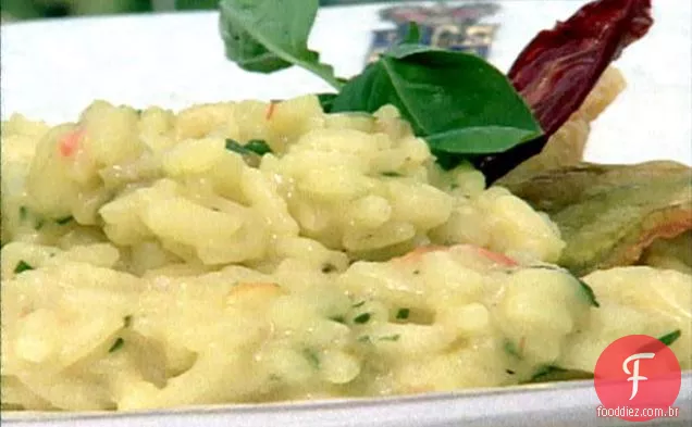 Risoto com flores de abobrinha e açafrão