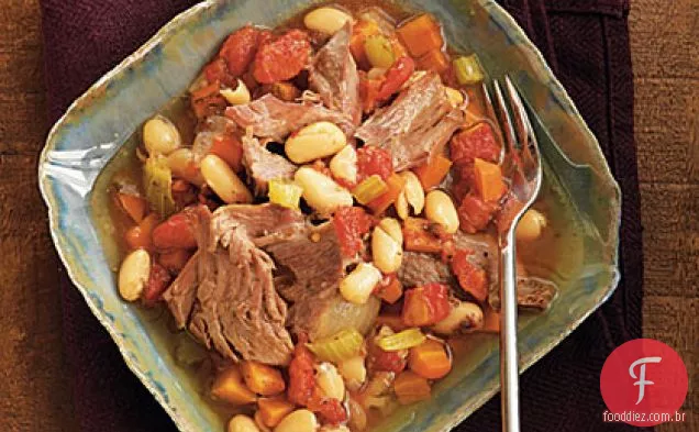Linguiça de cordeiro estragão com feijão Cannellini