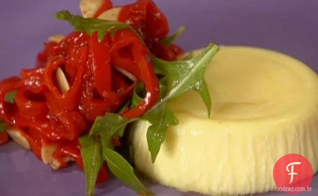 Parmigiano Sformato com pimentões Piquillo e amêndoas