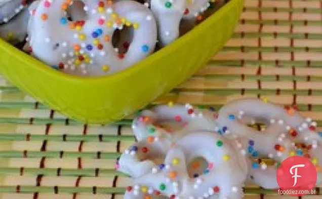 Pretzels Cobertos Com Chocolate Branco