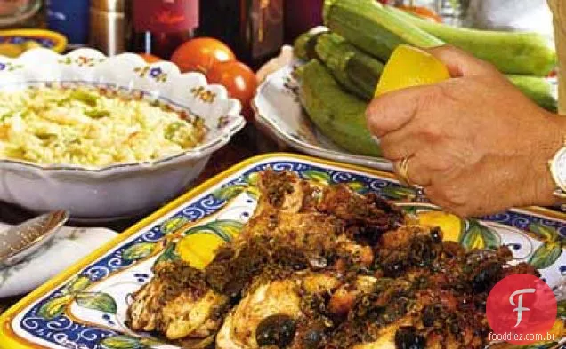 Frango com azeitonas verdes