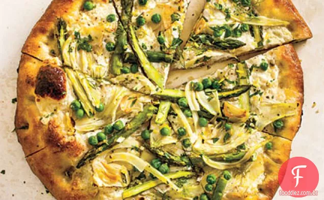 Pizza de legumes da primavera com Gremolata