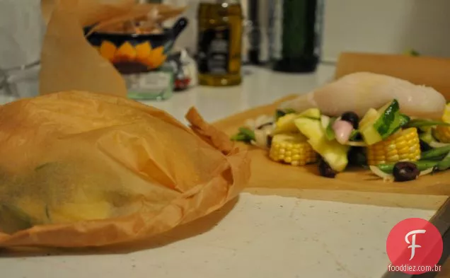 Alabote E Legumes En Papillote