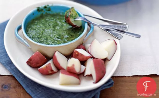 Batatas novas e Pesto