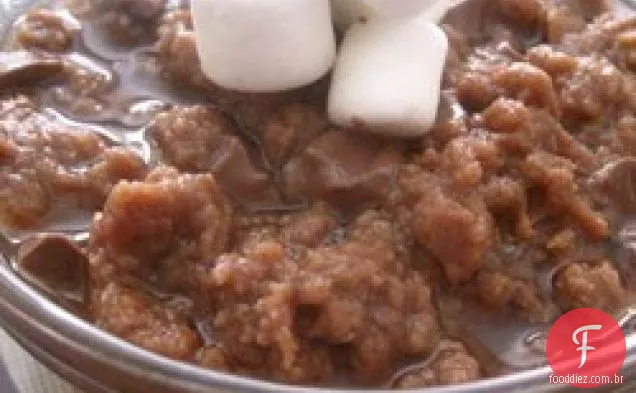 Sobremesa de Marshmallow e manteiga de amendoim