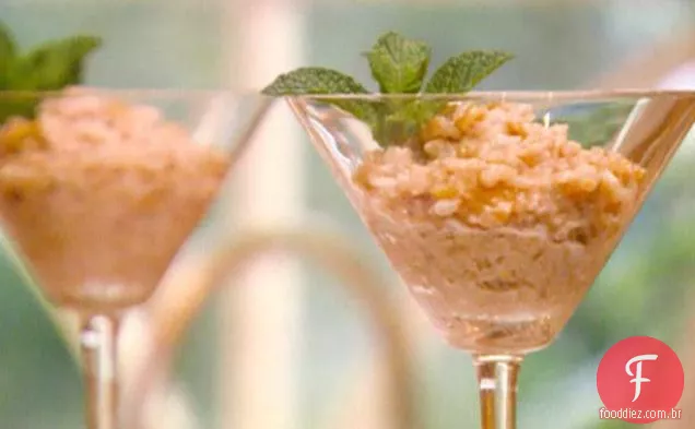 Arroz de coco doce com gengibre cristalizado