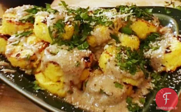 Polenta grelhada com vinagrete Morel
