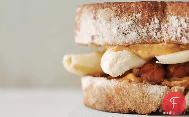 Manteiga De Amendoim Banana Bacon Sanduíches